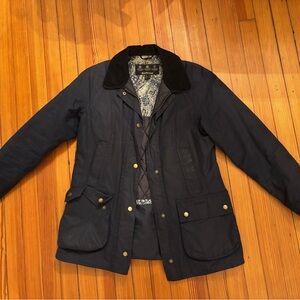 Navy Blue Waxed Barbour Jacket